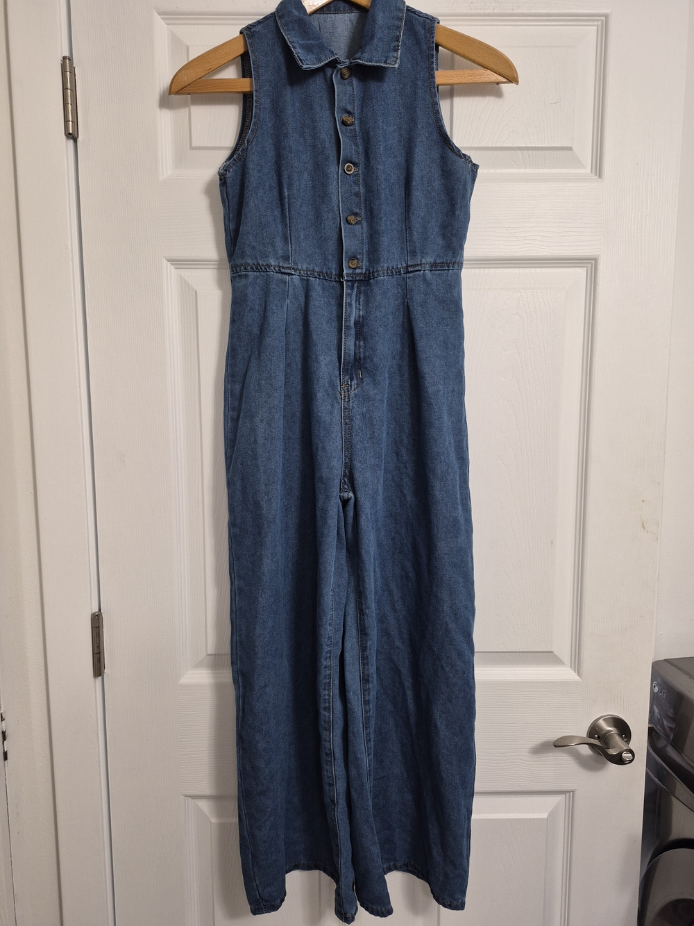 SHEIN Sleeveless Denim Overalls - Blue Wash
